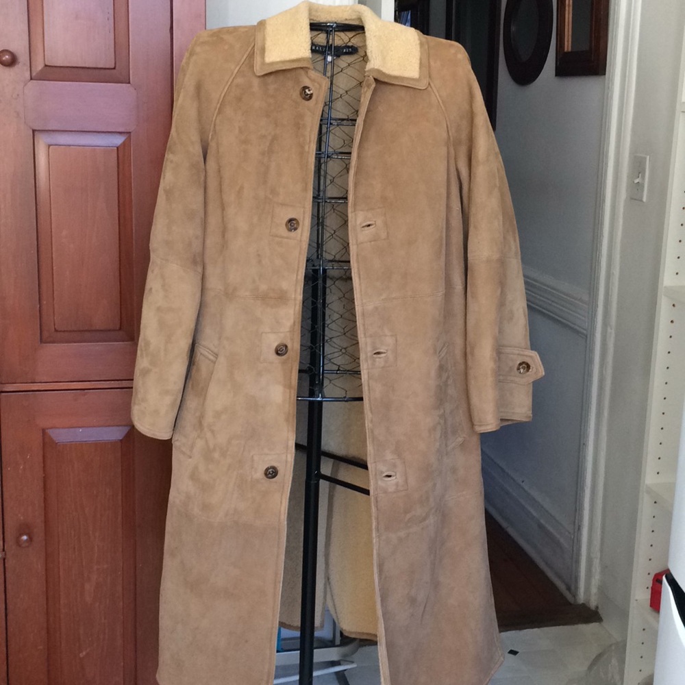 Ralph Lauren suede shearling lined coat